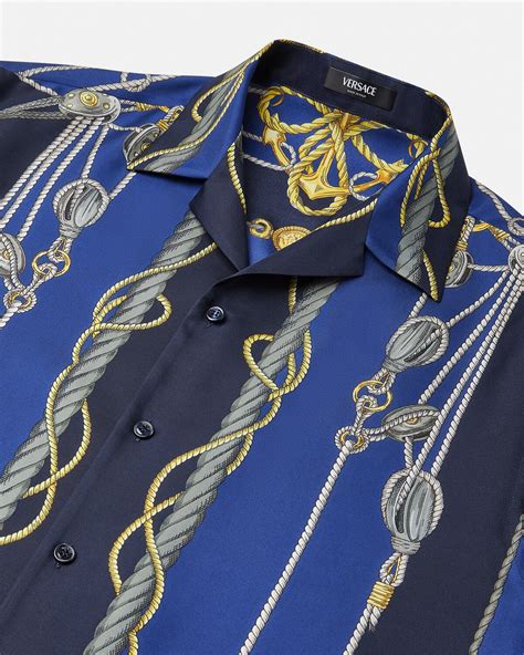 sleeping in versace shirts|Versace nautical shirt.